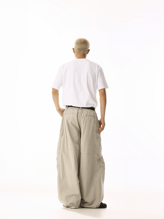 RT No. 19817 CREAM CARGO STRAIGHT PANTS