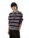 RT No. 25064 KNITWEAR STRIPE POLO SWEATER