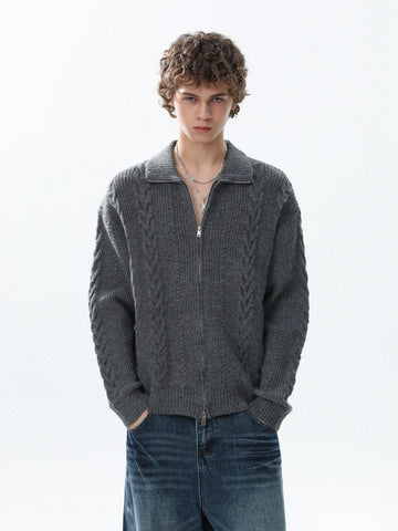 RT No. 50222 KNITWEAR TWIST ZIPPER SWEATER