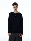 RT No. 20005 TWIST KNIT HENRY COLLAR LONG SLEEVE