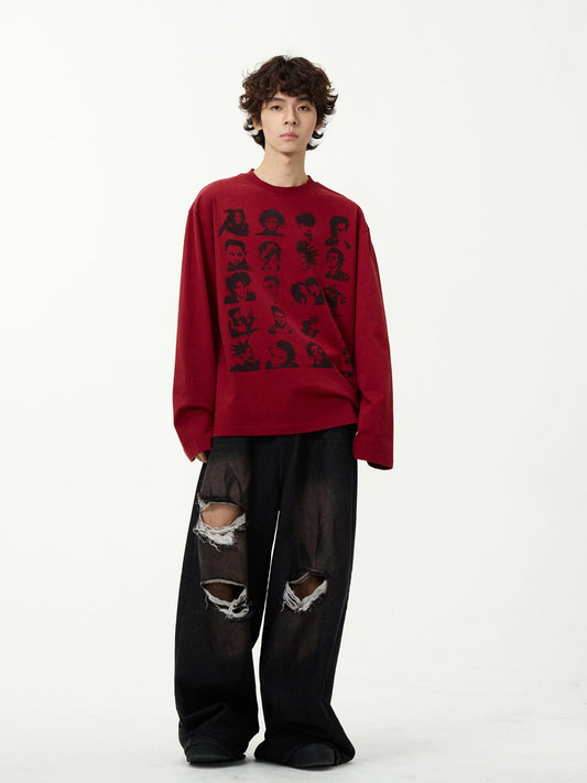 RT No. 12641 FACES GRAPHIC LONG SLEEVE