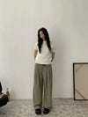 RT No. 18838 DOUBLE PLEATED CASUAL STRAIGHT PANTS