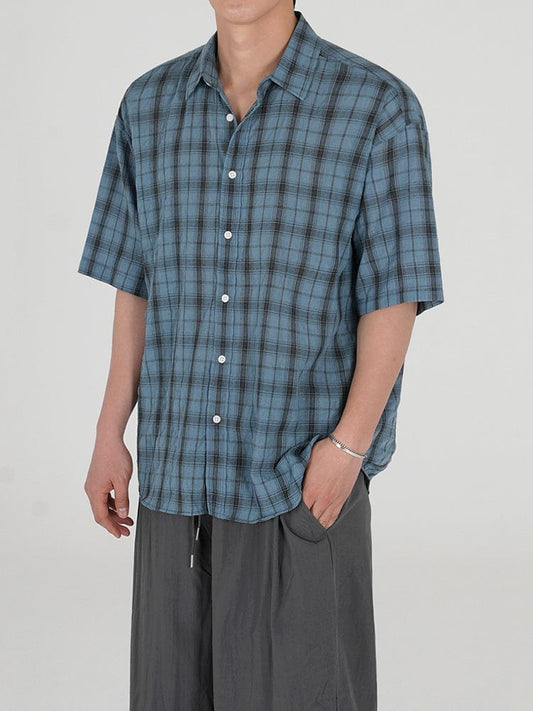 RT No. 12588 PLAID BUTTON-UP SHIRT