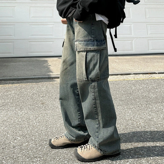 RT No. 32059 WORKWEAR WIDE STRAIGHT DENIM JEANS