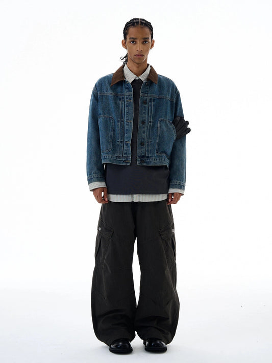 RT No. 19557 BROWN COLLAR DENIM JK