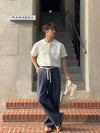 RT No. 19043 PLEATED WIDE STRAIGHT PANTS