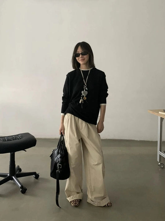 RT No. 18891 CARGO BAGGY STRAIGHT PANTS