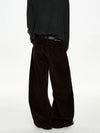 RT No. 50017 BROWN CORDUROY STRAIGHT PANTS