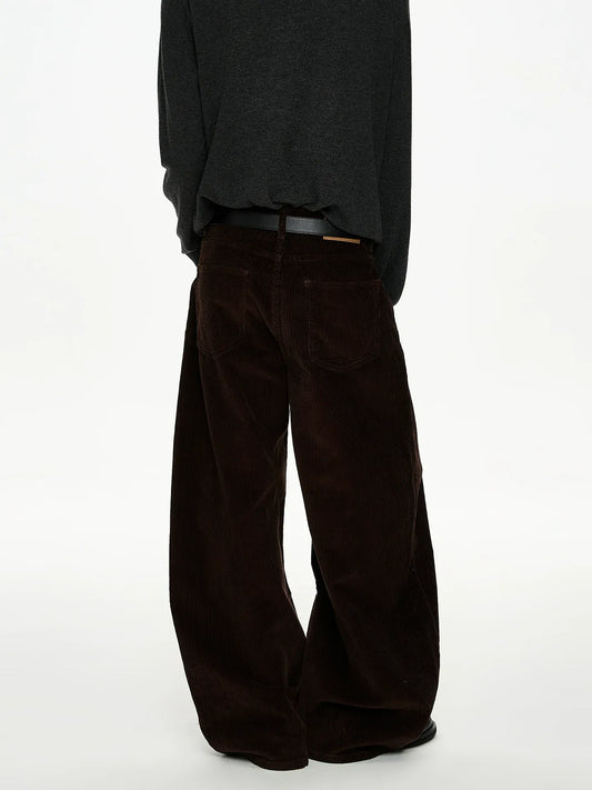 RT No. 50017 BROWN CORDUROY STRAIGHT PANTS