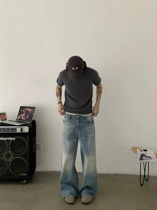 RT No. 19730 WASHED BLUE DENIM STRAIGHT JEANS