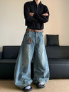 RT No. 19602 WASHED BLUE WIDE JEANS