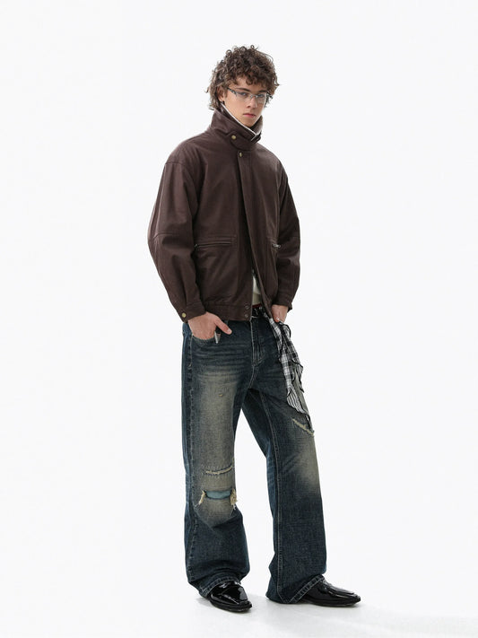 RT No. 50302 FLEECE COLLAR LEATHER JACKET