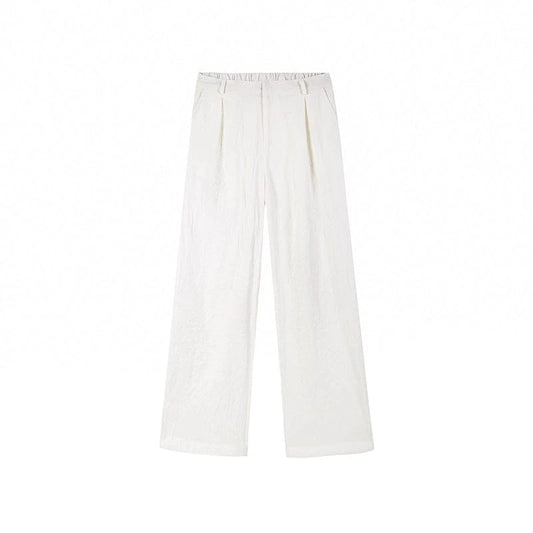 RT No. 18523 LINEN STRAIGHT WIDE DRAPE PANTS