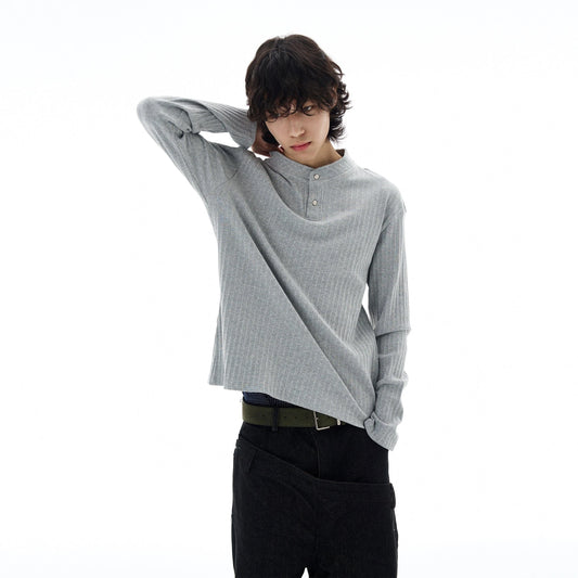 RT No. 25034 KNIT HENRY COLLAR LONGSLEEVE