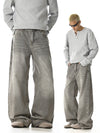 RT No. 32024 WHISKER WASH WIDE STRAIGHT JEANS