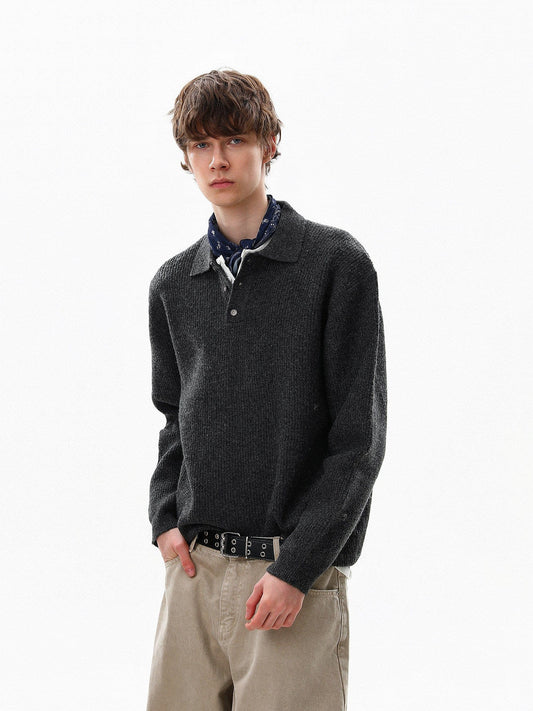 RT No. 50504 KNITWEAR POLO COLLAR SWEATER