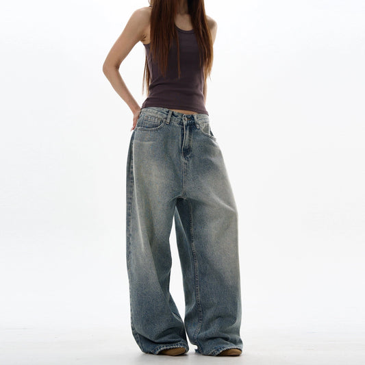 RT No. 18040 BLUE DENIM WIDE STRAIGHT JEANS
