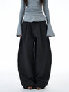RT No. 20020 PLEATED DARK GRAY STRAIGHT PANTS
