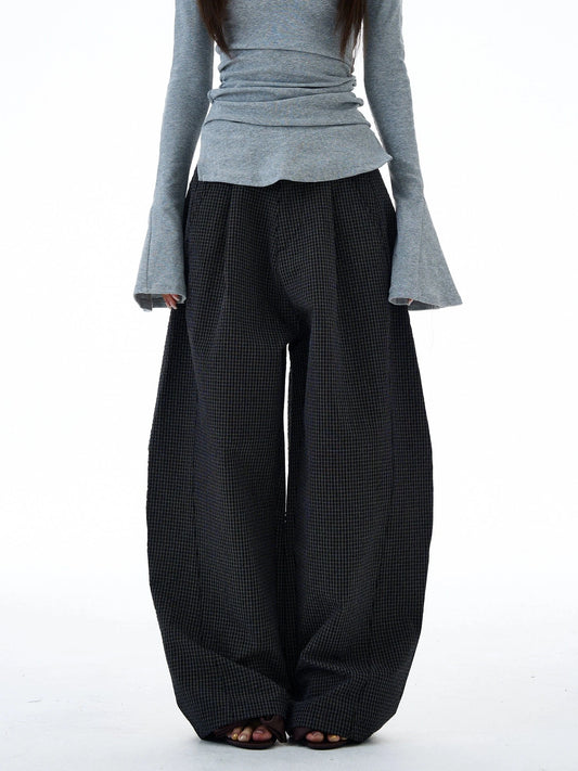 RT No. 20020 PLEATED DARK GRAY STRAIGHT PANTS