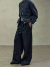 RT No. 29136 DRAPE WIDE BAGGY PANTS