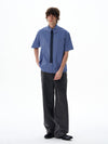 RT No. 12706 BLUE PLAID SHORT SLEEVE SHIRT