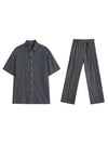 RT No. 18111 COLLAR SHIRT & PLEATED STRAIGHT PANTS