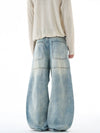RT No. 32820 RECONSTRUCTED BAGGY SCIMITAR DENIM JEANS