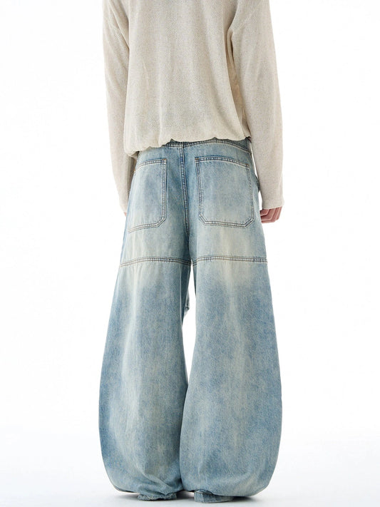 RT No. 32820 RECONSTRUCTED BAGGY SCIMITAR DENIM JEANS