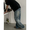 RT No. 29142 WASHED DENIM STRAIGHT JEANS