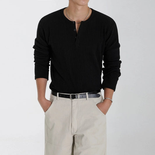 RT No. 29509 KNIT HENRY COLLAR LONGSLEEVE