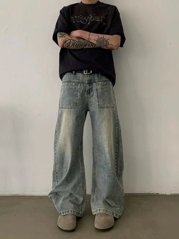 RT No. 18863 FRONT MACHETE DENIM STRAIGHT JEANS