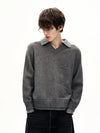 RT No. 50267 KNITWEAR TWO PIECE COLLAR V-NECK SWEATER