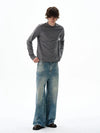 RT No. 19582 WASHED BLUE DENIM STRAIGHT JEANS