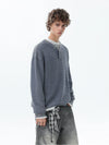 RT No. 50313 WAFFLE KNIT HENLEY SWEATER