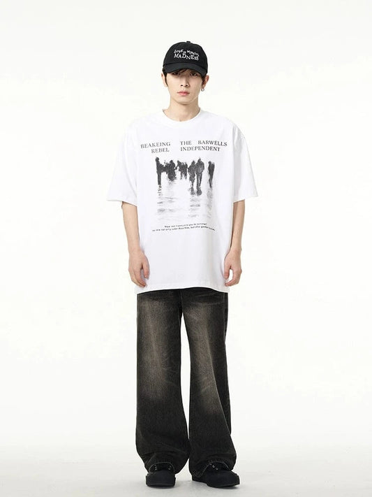RT No. 18158 REFLECTION SHADOW GRAPHIC TEE