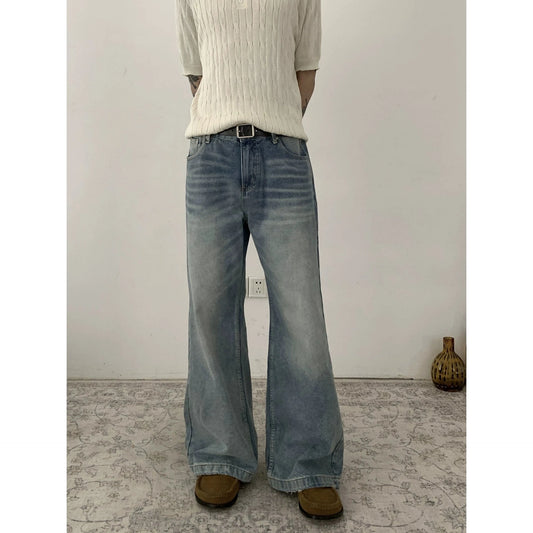 RT No. 19504 WHISKER WASHED DENIM STRAIGHT JEANS
