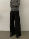 RT No. 28104 PLEATED BLACK WIDE BAGGY PANTS