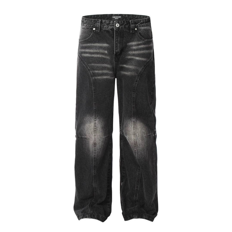 RT No. 11018 RECONSTRUCTED WASHED BLACK DENIM JEANS