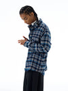 RT No. 19559 KNIT BLUE PLAID SHIRT JK