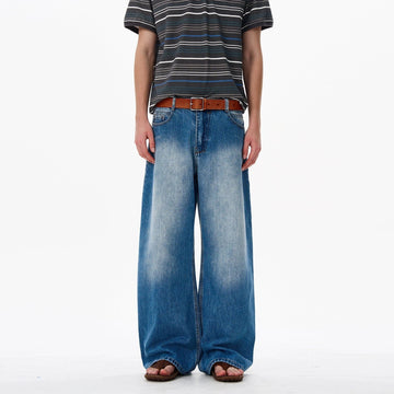 RT No. 18191 WASHED BLUE DENIM STRAIGHT JEANS