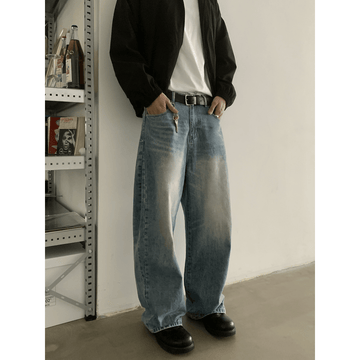 RT No. 18877 WASHED BLUE DENIM STRAIGHT JEANS