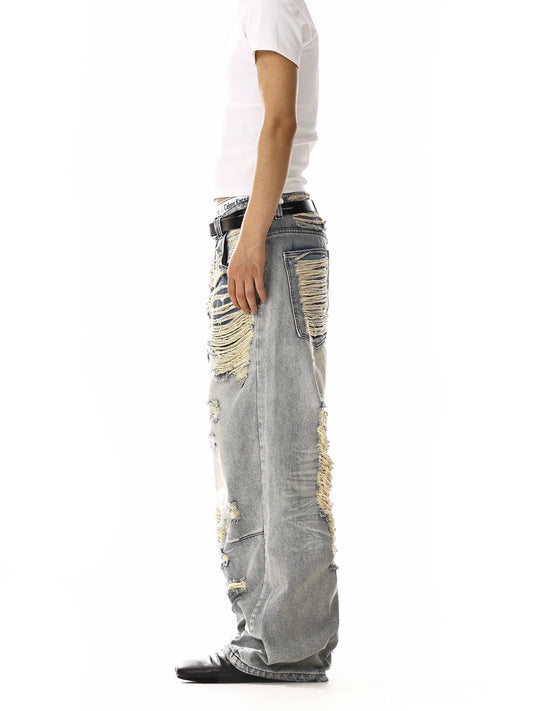 RT No. 18125 LIGHT BLUE DISTRESSED DENIM JEANS
