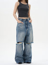 RT No. 12292 RIPPED DISTRESSED DENIM JEANS