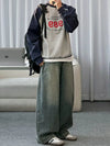 RT No. 29064 WASHED DENIM STRAIGHT JEANS