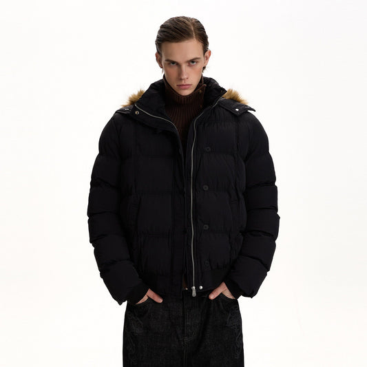 RT No. 55006 RIBBED FUR HOOD JACKET