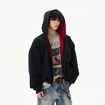 RT No. 12235 TWO-TONE ZIP-UP HOODIE