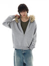 RT No. 25054 KNITWEAR FUR ZIP HOODIE