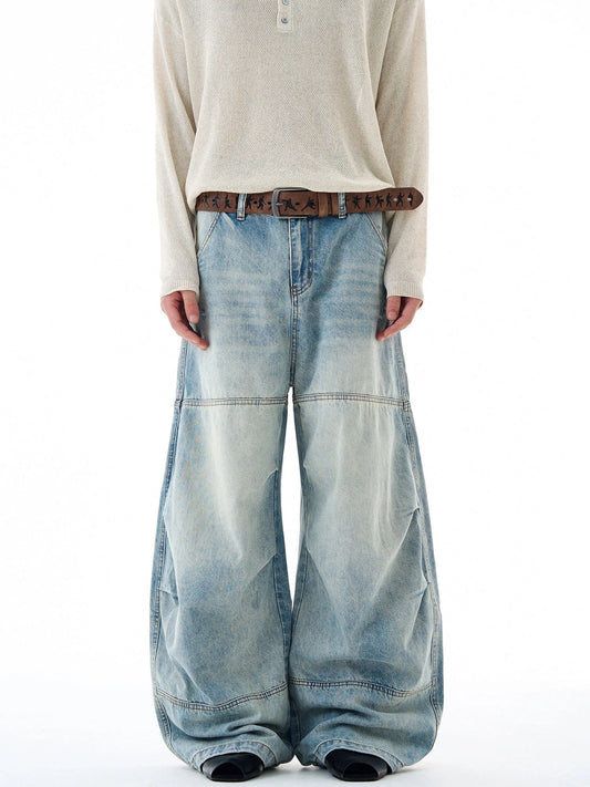 RT No. 32820 RECONSTRUCTED BAGGY SCIMITAR DENIM JEANS