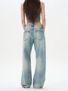 RT No. 12298 WASHED BLUE DENIM STRAIGHT JEANS