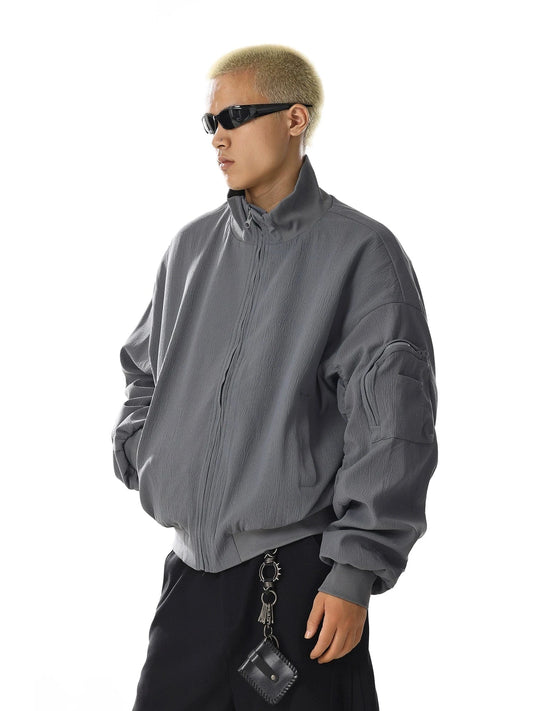 RT No. 32717 GRAY SILHOUETTE STAND COLLAR JK